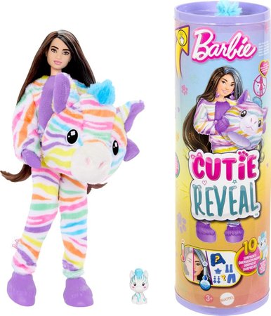 Mattel Barbie Cutie reveal barbie farebn sny - zebra HRK39