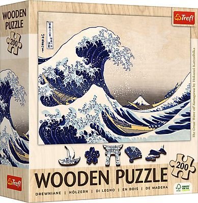 Puzzle 200 Dreven - Vek vlna pri pobre Kanagawy - Hokusai Katsushika