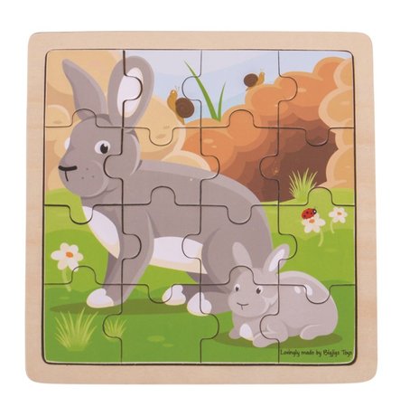 Bigjigs Toys Puzzle krlik so zajaikom