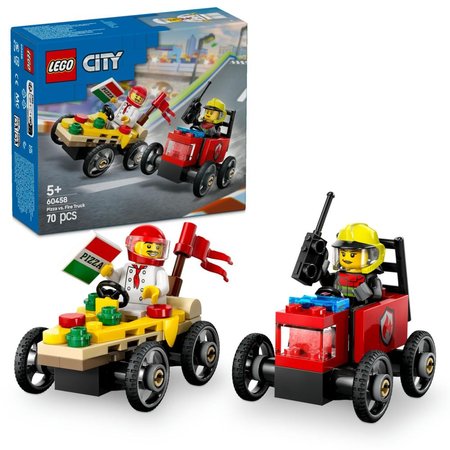 LEGO City 60458 Pretekrsky balek: Rozvoz pizzy vs. hasisk auto