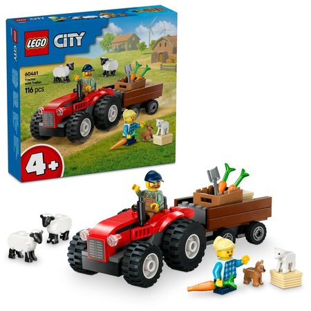 LEGO City 60461 erven traktor s prvesom a ovcami