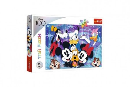 Puzzle Trefl V Disneyho svete je zbava 100 dielikov 41x27,5cm v krabici 29x20x4cm